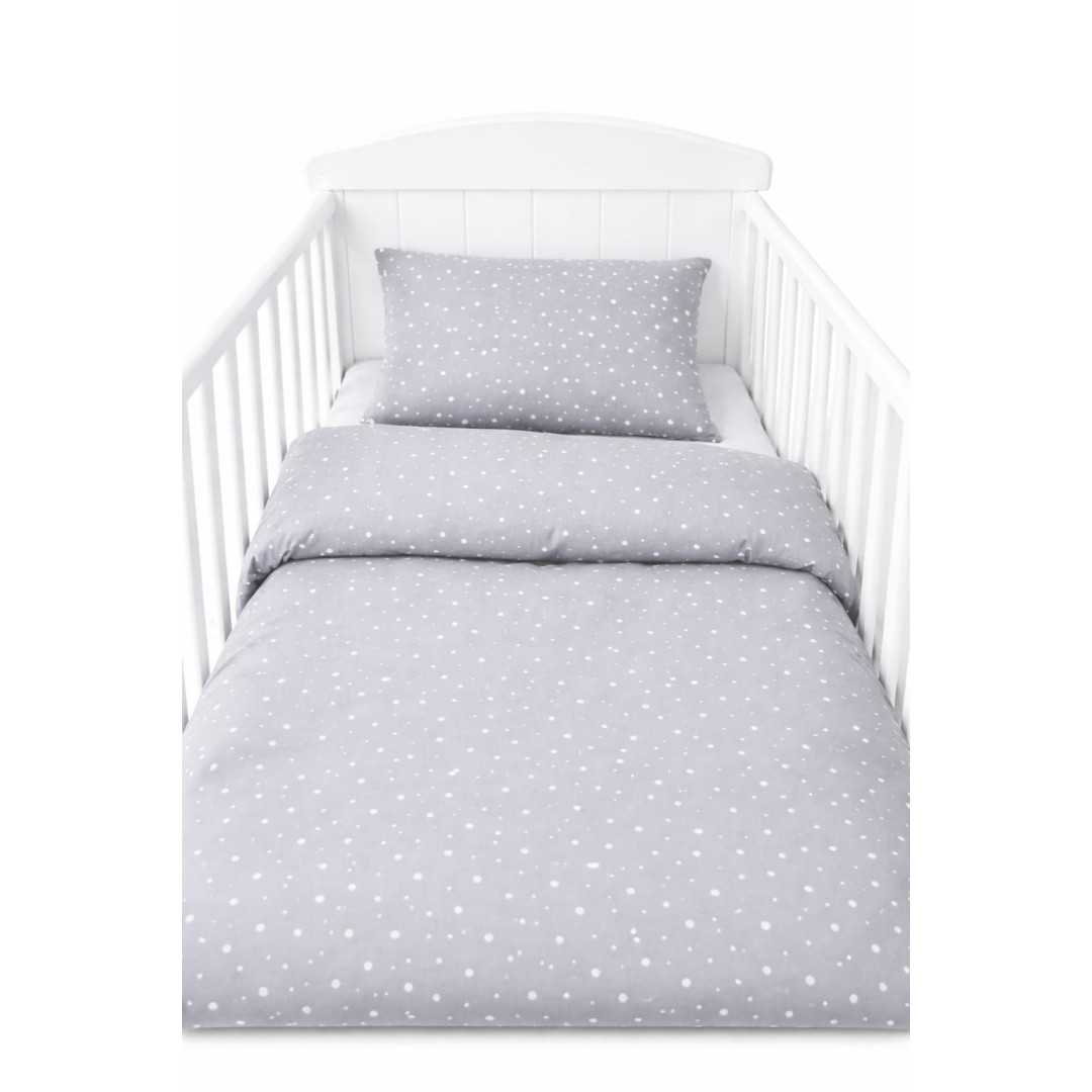 OUTLET - Dots My Love pościel w gwiazdki szara 70x100- MySweetRoom