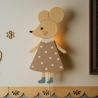 Myszka drewniana lampka nocna do pokoju dziecięcego