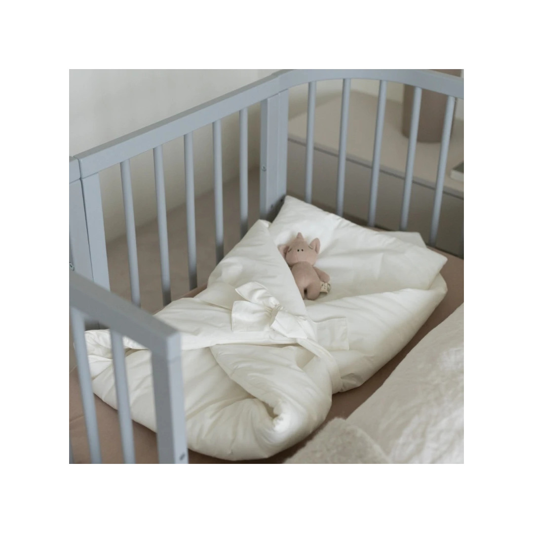 Rożek niemowlęcy 75x75 kołderka i poduszka 2w1 Ecru Basic