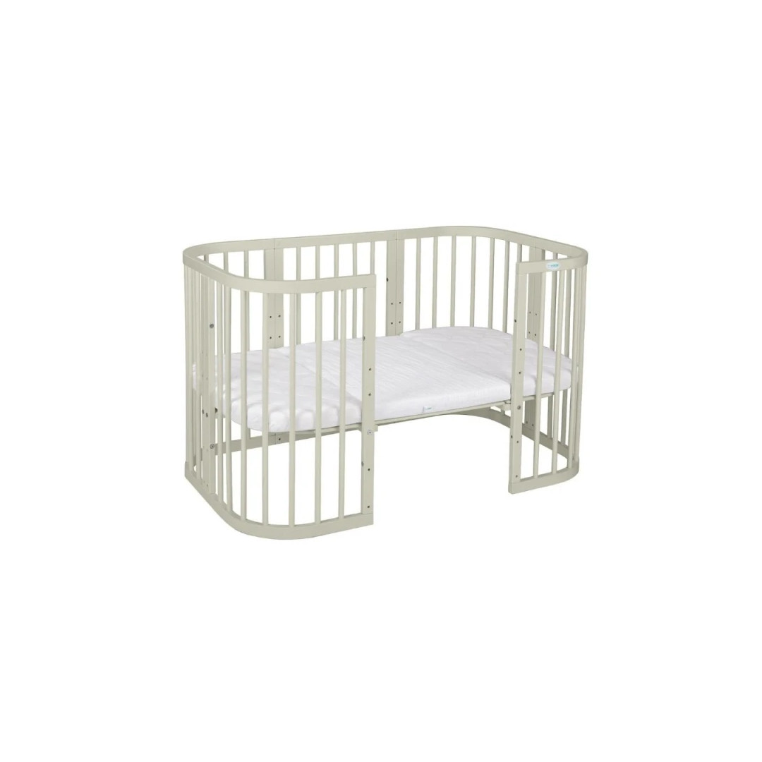 Drewniane łóżeczko 7w1 z materacem - Oliwkowe