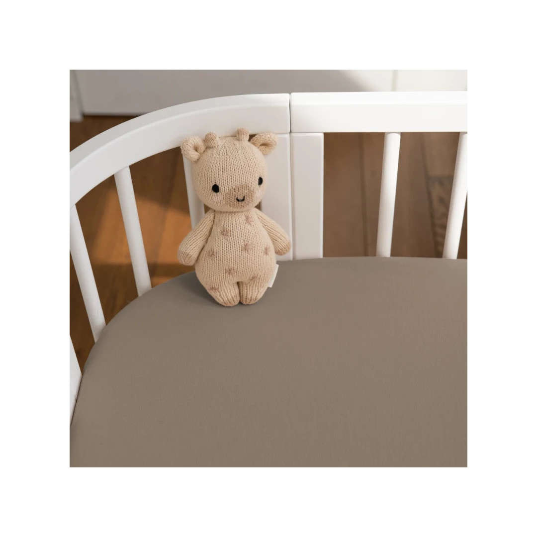 Prześcieradło bawełniane 93x65 Łóżeczko 5w1 Taupe