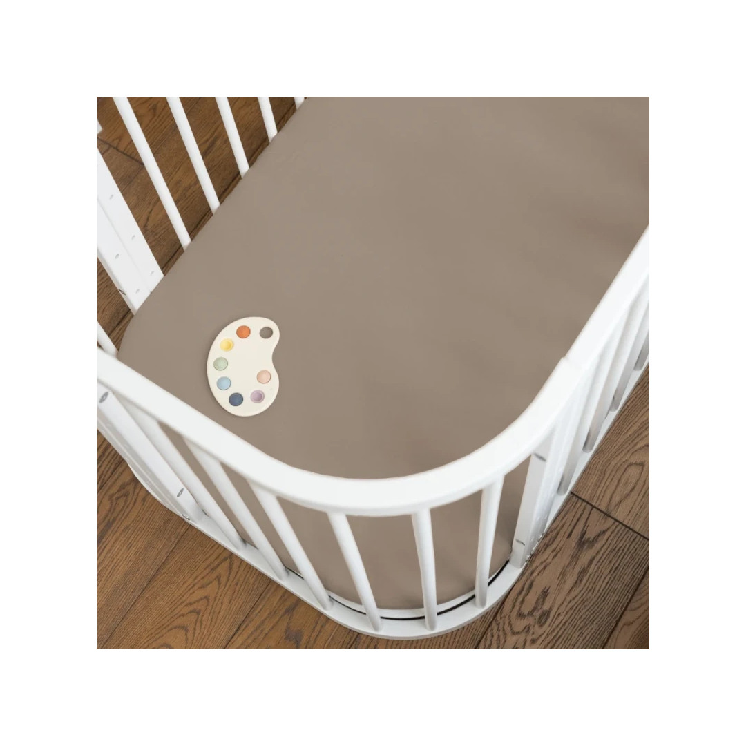 Prześcieradło bawełniane 93x65 Łóżeczko 5w1 Taupe
