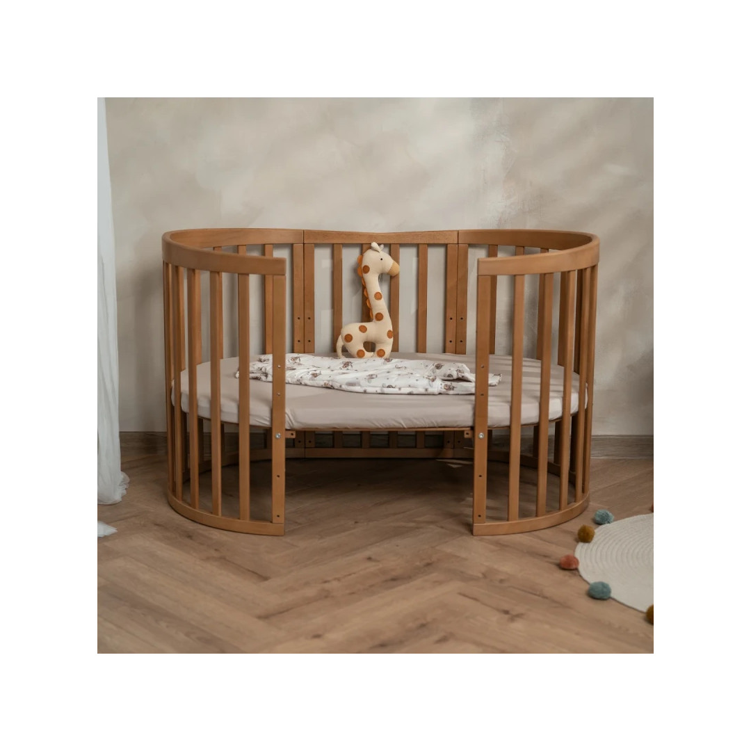 Owalne łóżeczko 7w1 z materacem - Vintage
