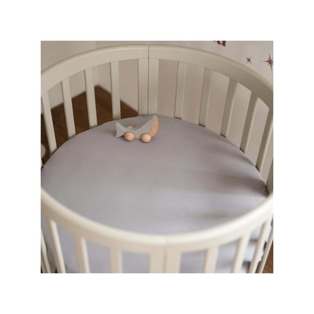 Prześcieradło bawełniane 73cm Szare Owal 7w1