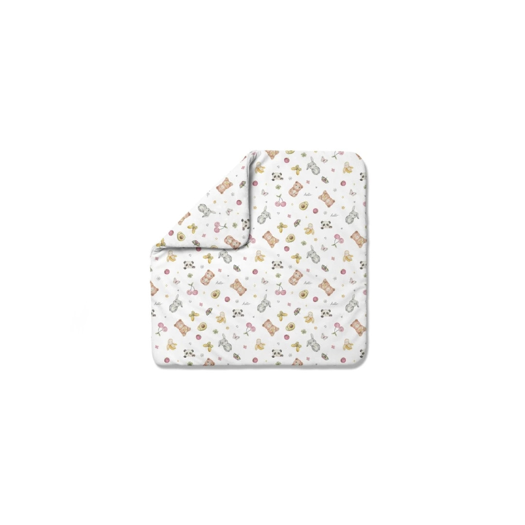 Bambusowa kołdra niemowlęca 75x75 + wstęga do rożka Candy Cute