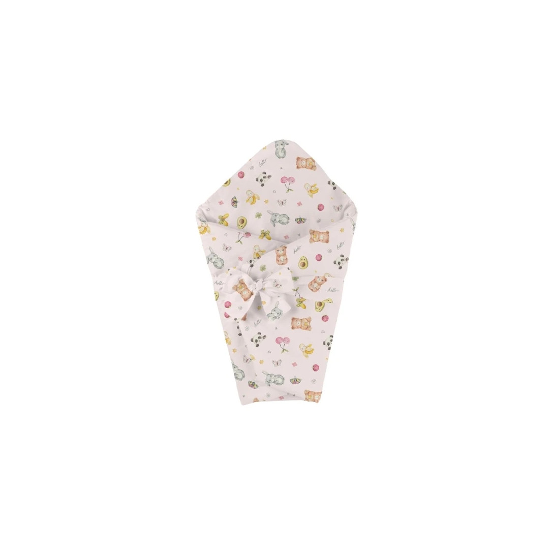 Bambusowa kołdra niemowlęca 75x75 + wstęga do rożka Candy Cute