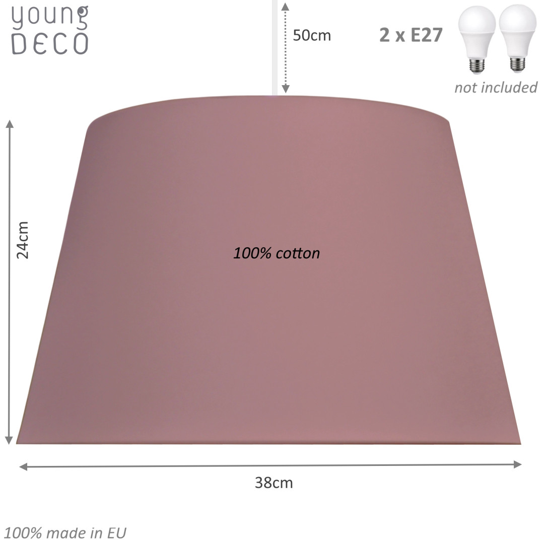 Delikatna brudnoróżowa lampa stożek - Youngdeco