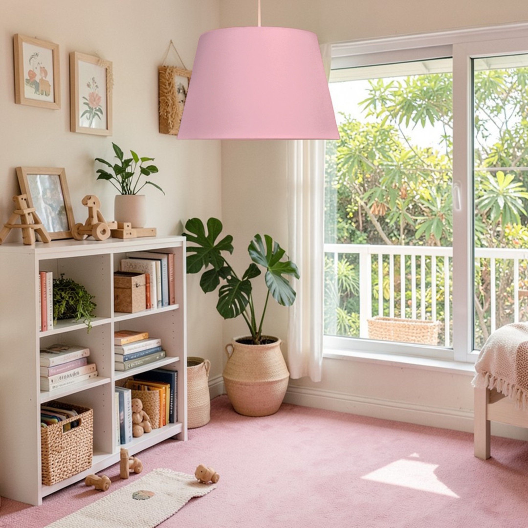 Pastelowy róż lampa stożek - Youngdeco