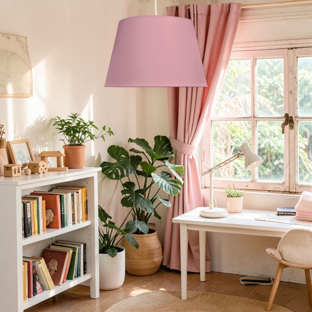 Pastelowy róż lampa stożek - Youngdeco