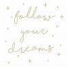 Dekoracja ścienna do pokoju dziecięcego drewniany napis “follow your dreams”
