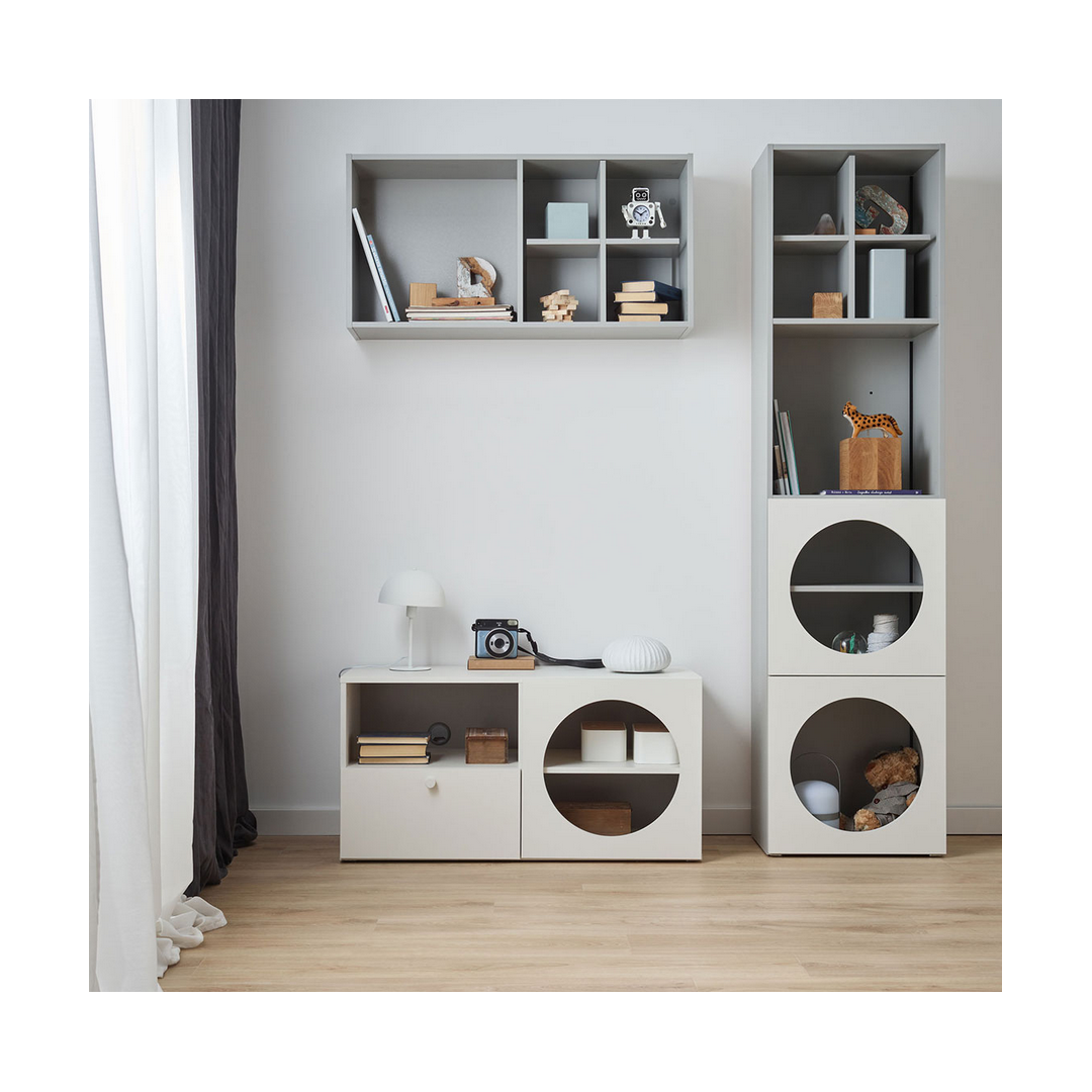 Szafka RTV wąska z frontem z otworem Reli