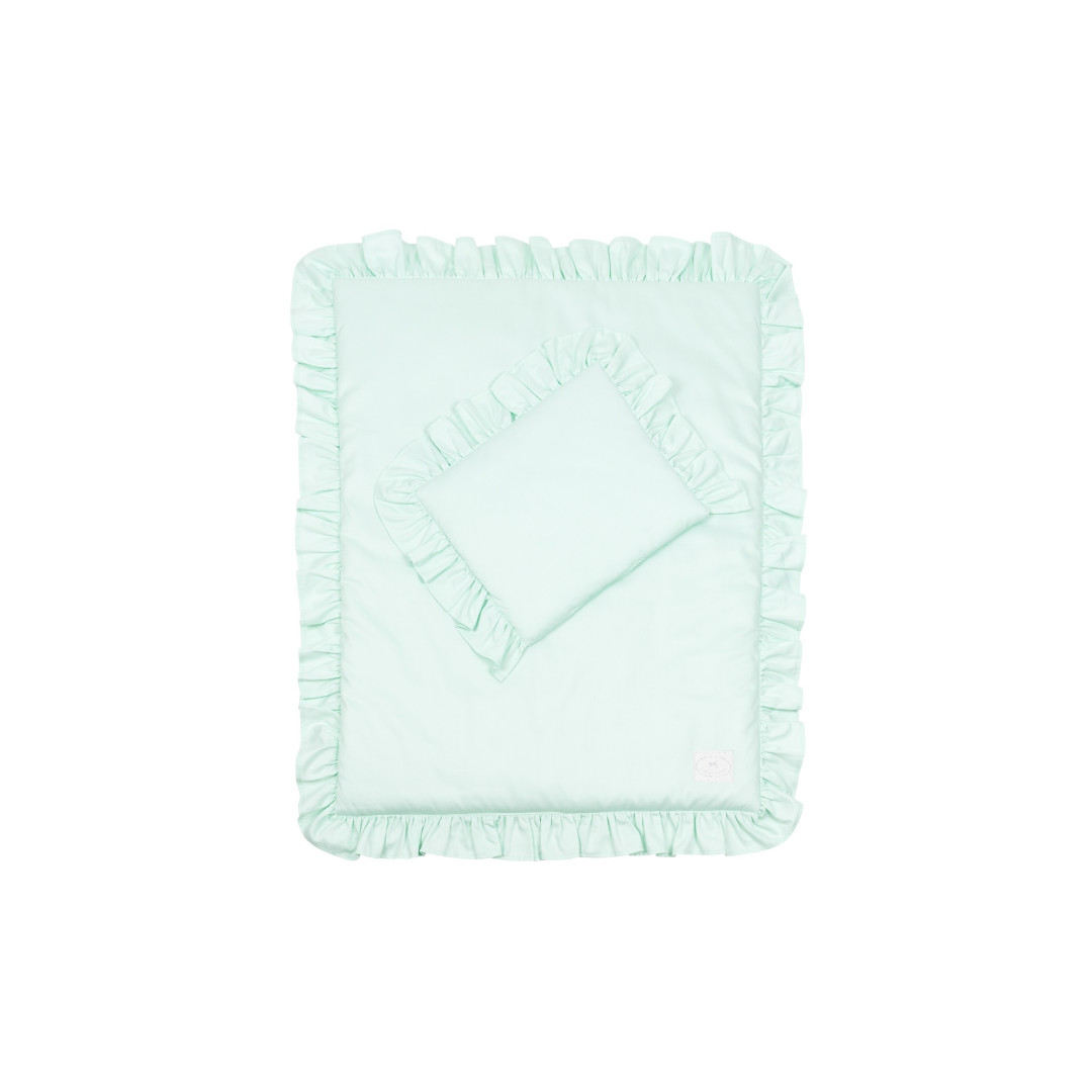 Pościel noworodkowa z falbanką 50x65 (seledynowa) - Cotton&Sweets