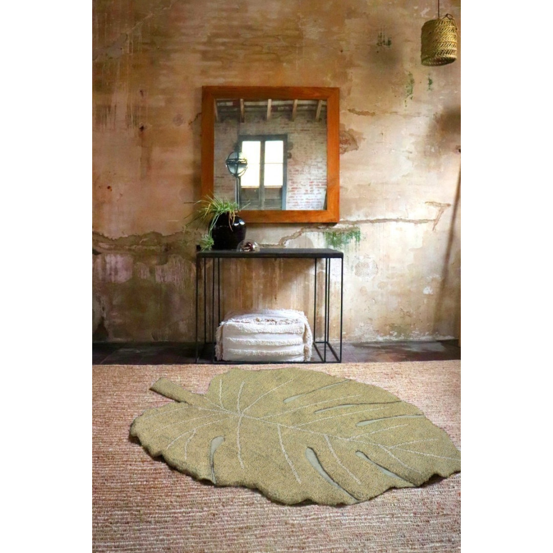 Dywan bawełniany Monstera Olive 200x285 cm Maxi Rugs Lorena Canals