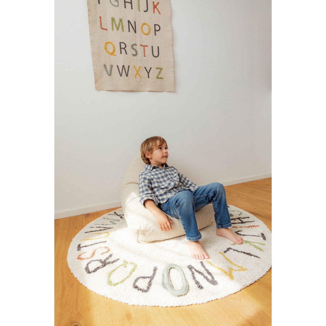 Dywan Bawełniany ABC Kolory i Litery, Ø120 cm, Lorena Canals
