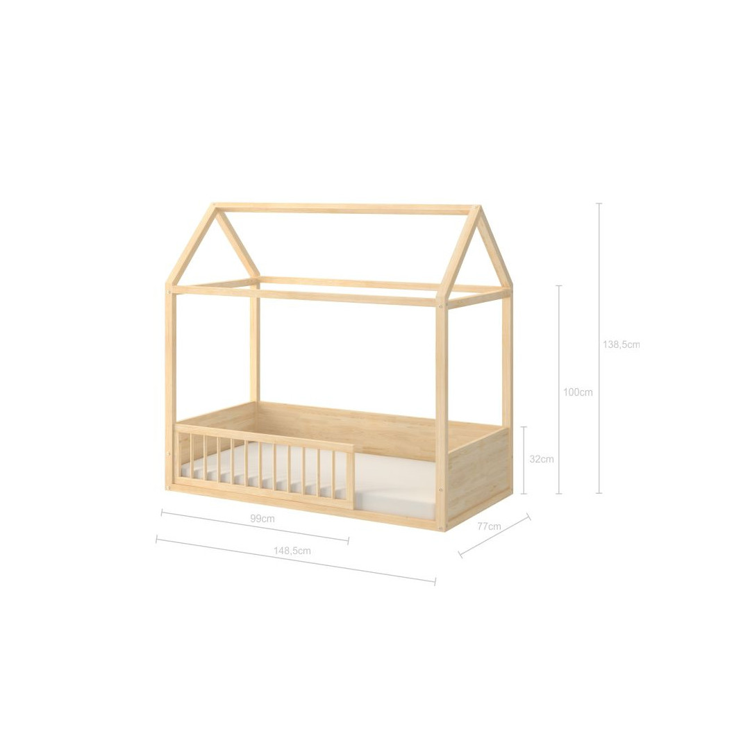 Bellamy Wood Nest łóżko domek Montessori 70x140