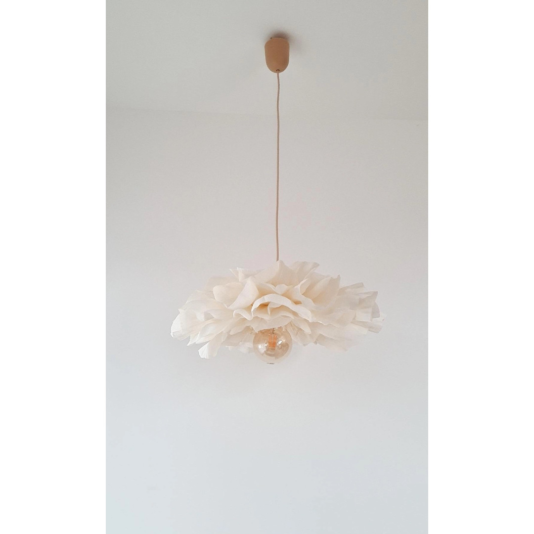 Lampa wisząca kremowy kwiat PEONIA średnica 70cm