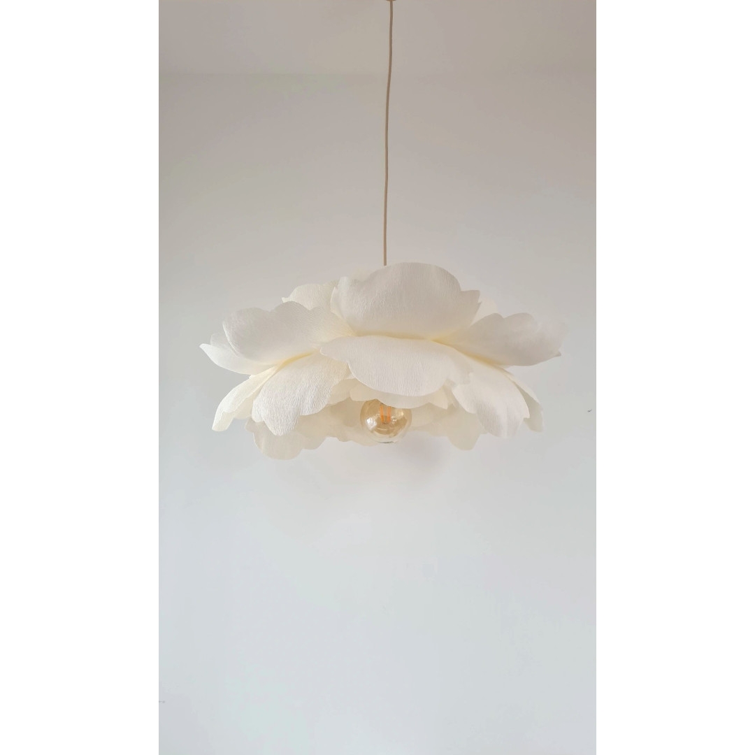 Lampa wisząca kremowy kwiat PEONIA średnica 70cm