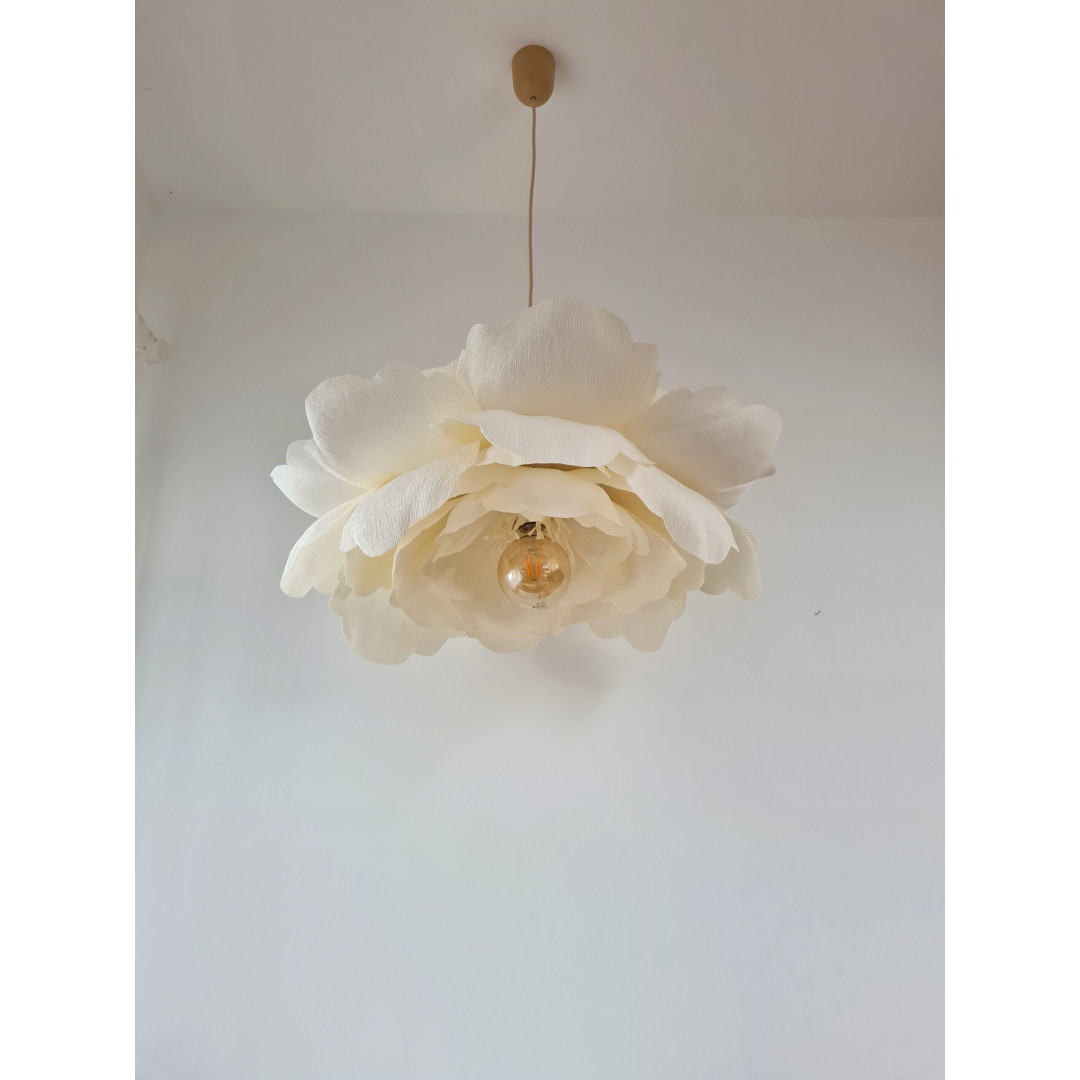 Lampa wisząca kremowy kwiat PEONIA średnica 70cm
