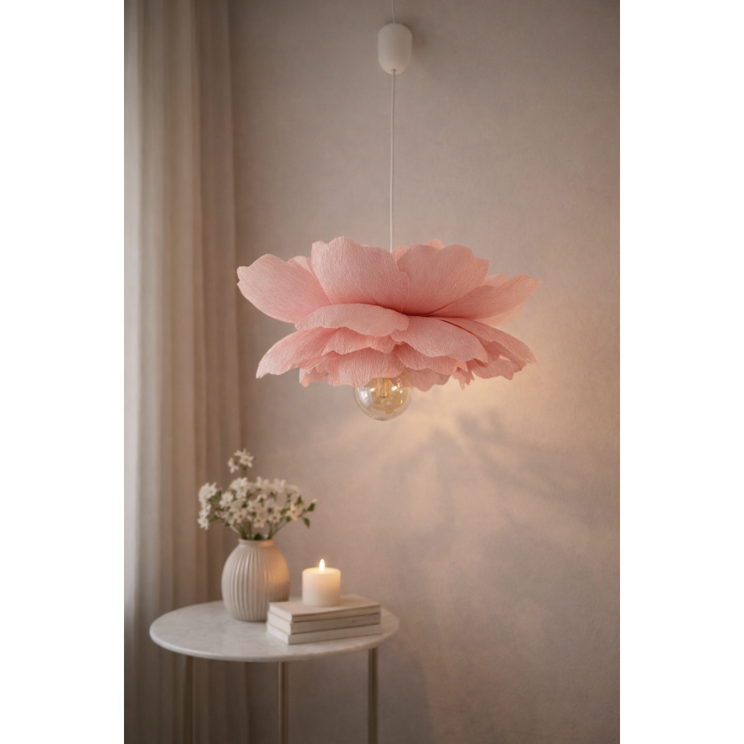 Lampa wisząca kwiat Peonia Jasno-różowa