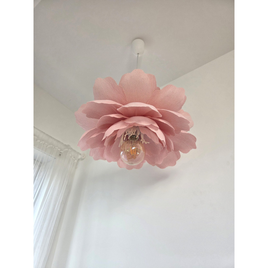 Lampa wisząca kwiat Peonia Jasno-różowa