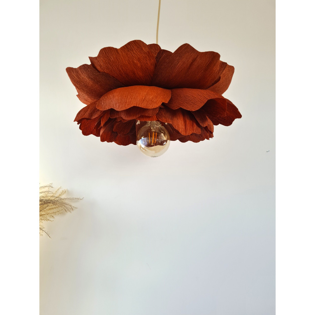 Lampa wisząca kwiat terakota PEONIA
