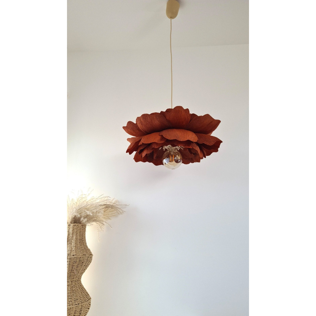 Lampa wisząca kwiat terakota PEONIA