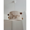 Lampa wisząca dla dzieci – boho dinozaur ze sznurka i pompony