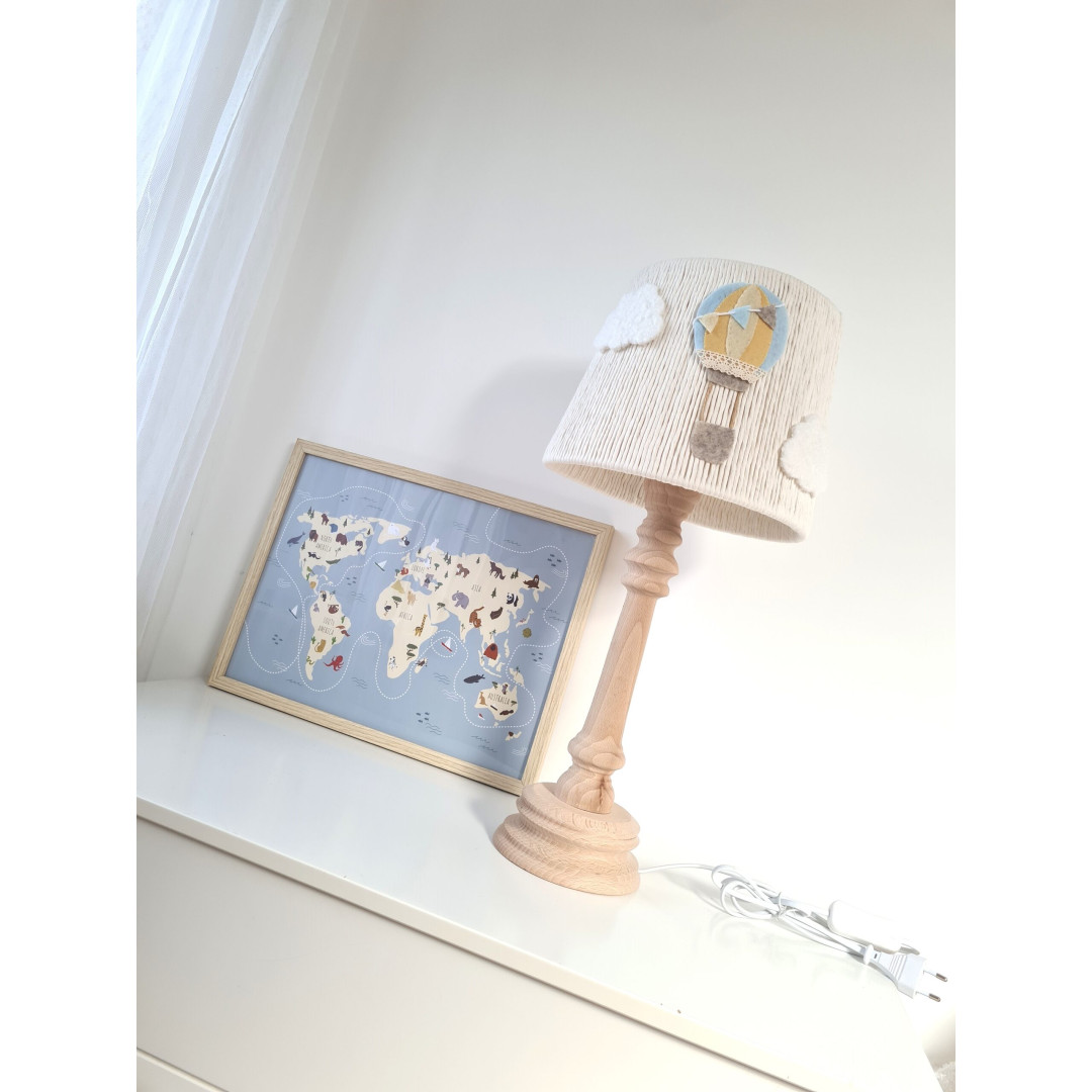 Lampa nocna Balony i Chmurki – boho handmade