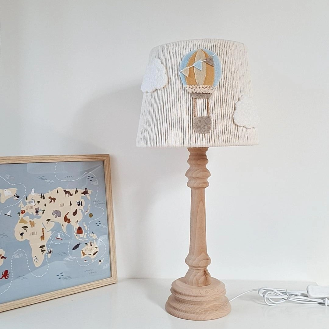 Lampa nocna Balony i Chmurki – boho handmade