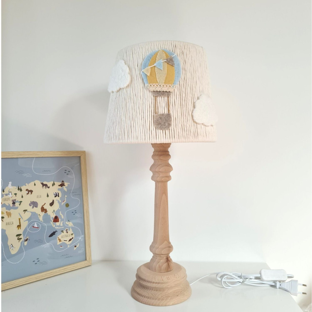 Lampa nocna Balony i Chmurki – boho handmade