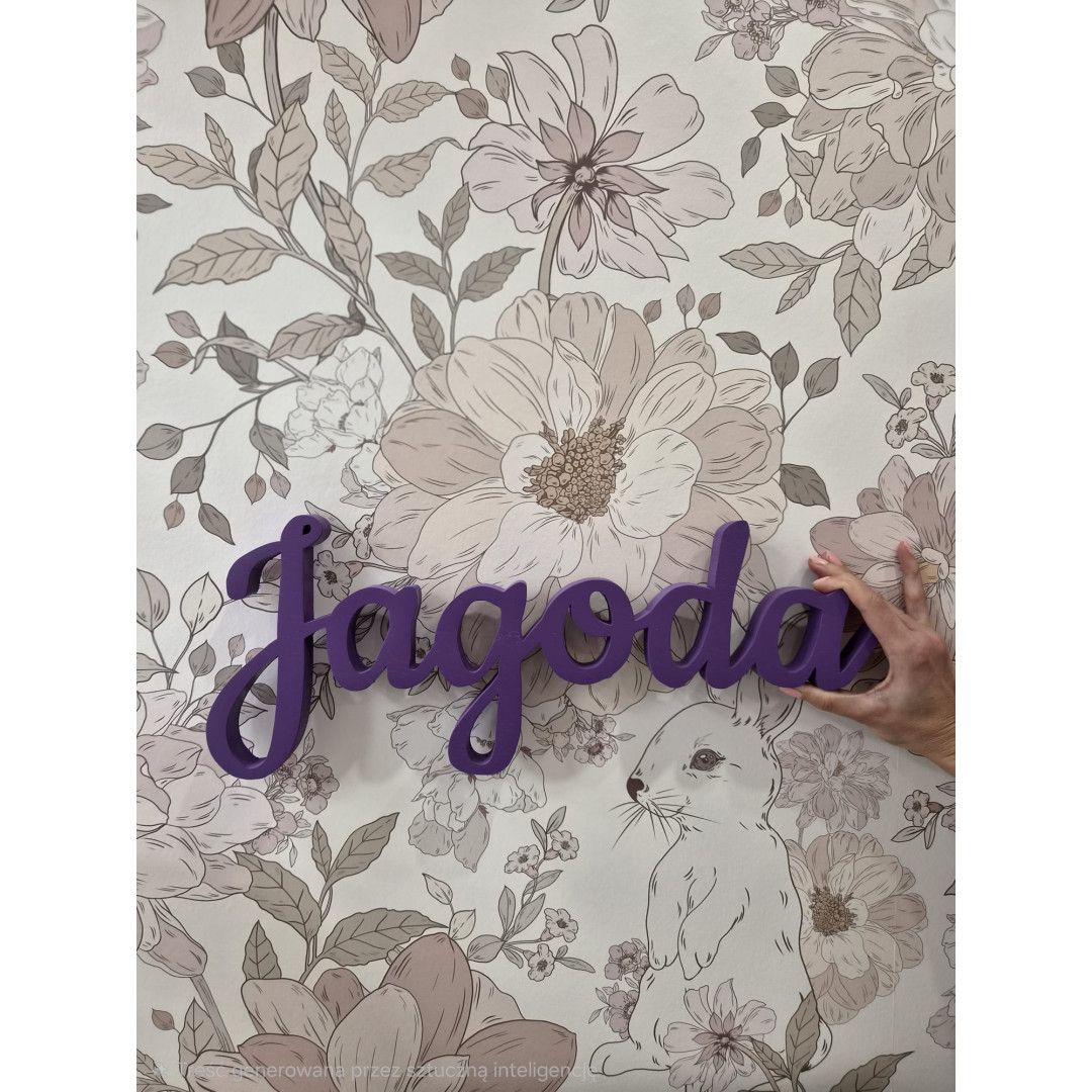 OUTLET Napis z drewna Jagoda