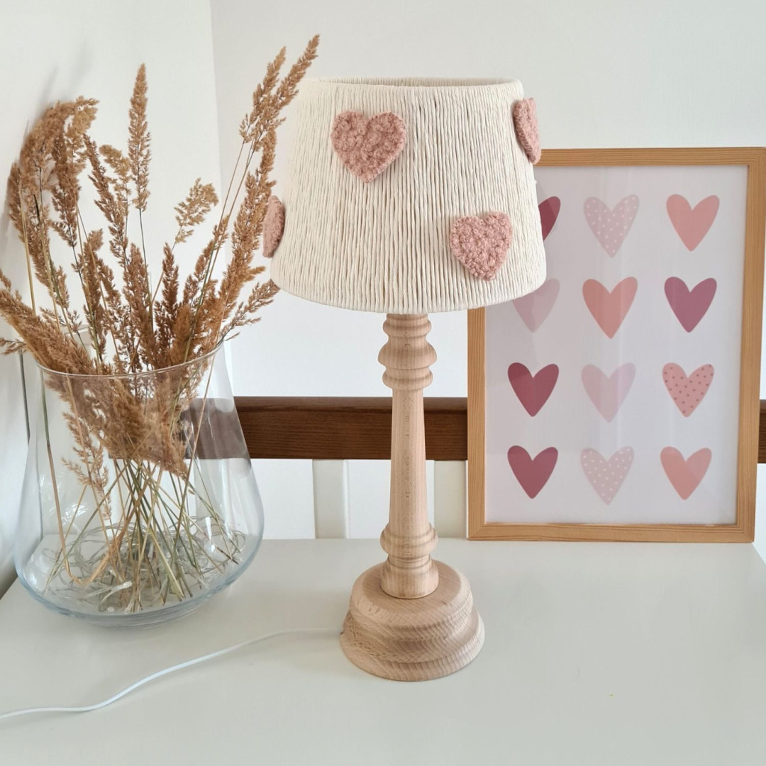 Lampka Nocna Boho dla Dziecka | Różowe Serduszko