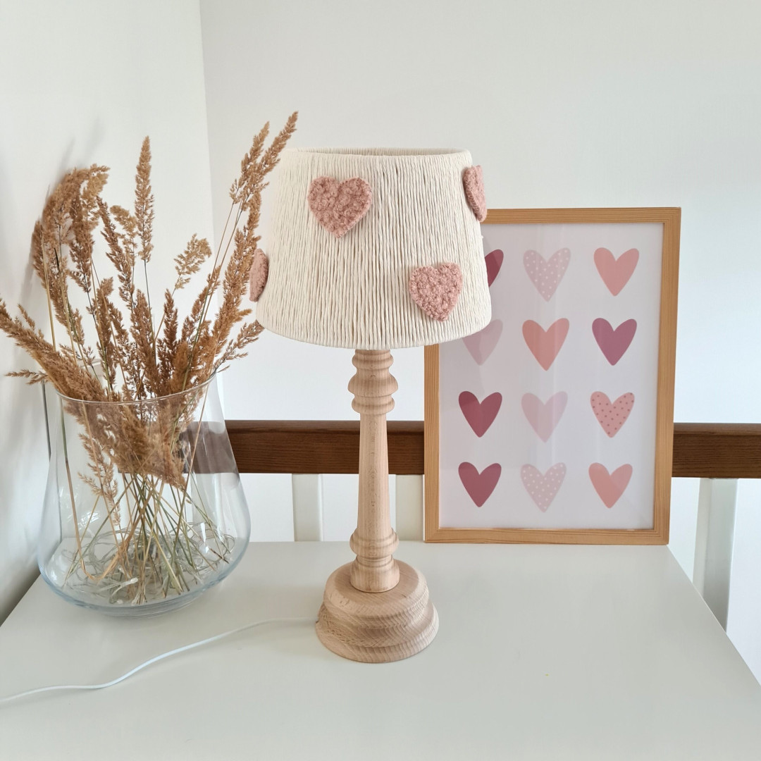 Lampka Nocna Boho dla Dziecka | Różowe Serduszko