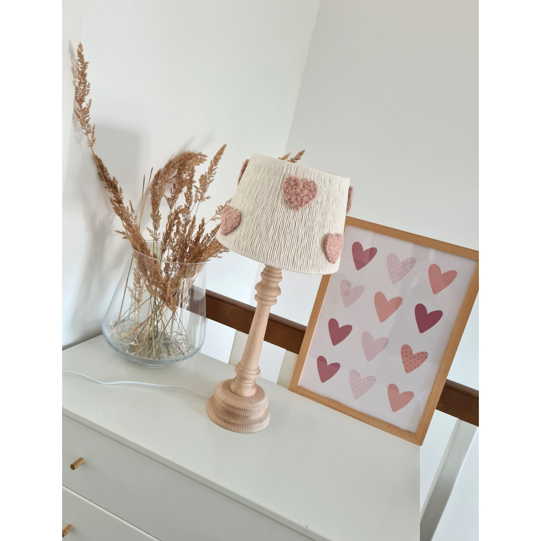 Lampka Nocna Boho dla Dziecka | Różowe Serduszko
