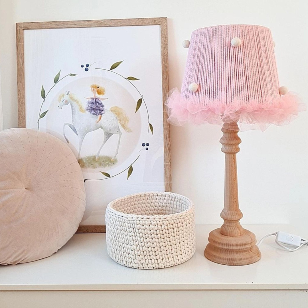 Lampka nocna różowa baletnica – handmade dla małej tancerki