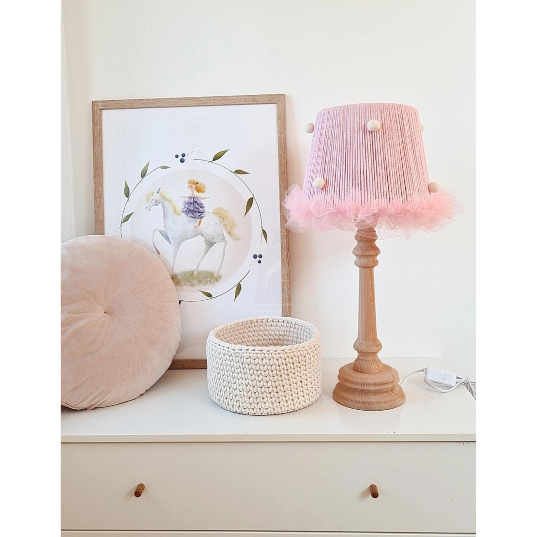 Lampka nocna różowa baletnica – handmade dla małej tancerki