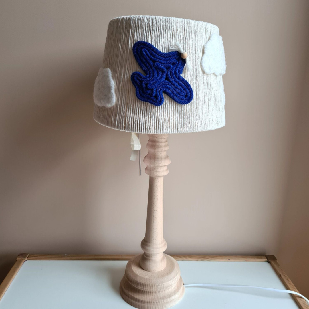 Lampka Nocna Samolot dla Dziecka – Handmade ze Sznurka