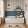 BookNook Łóżko Białe 160x80 z falbanką i szufladą