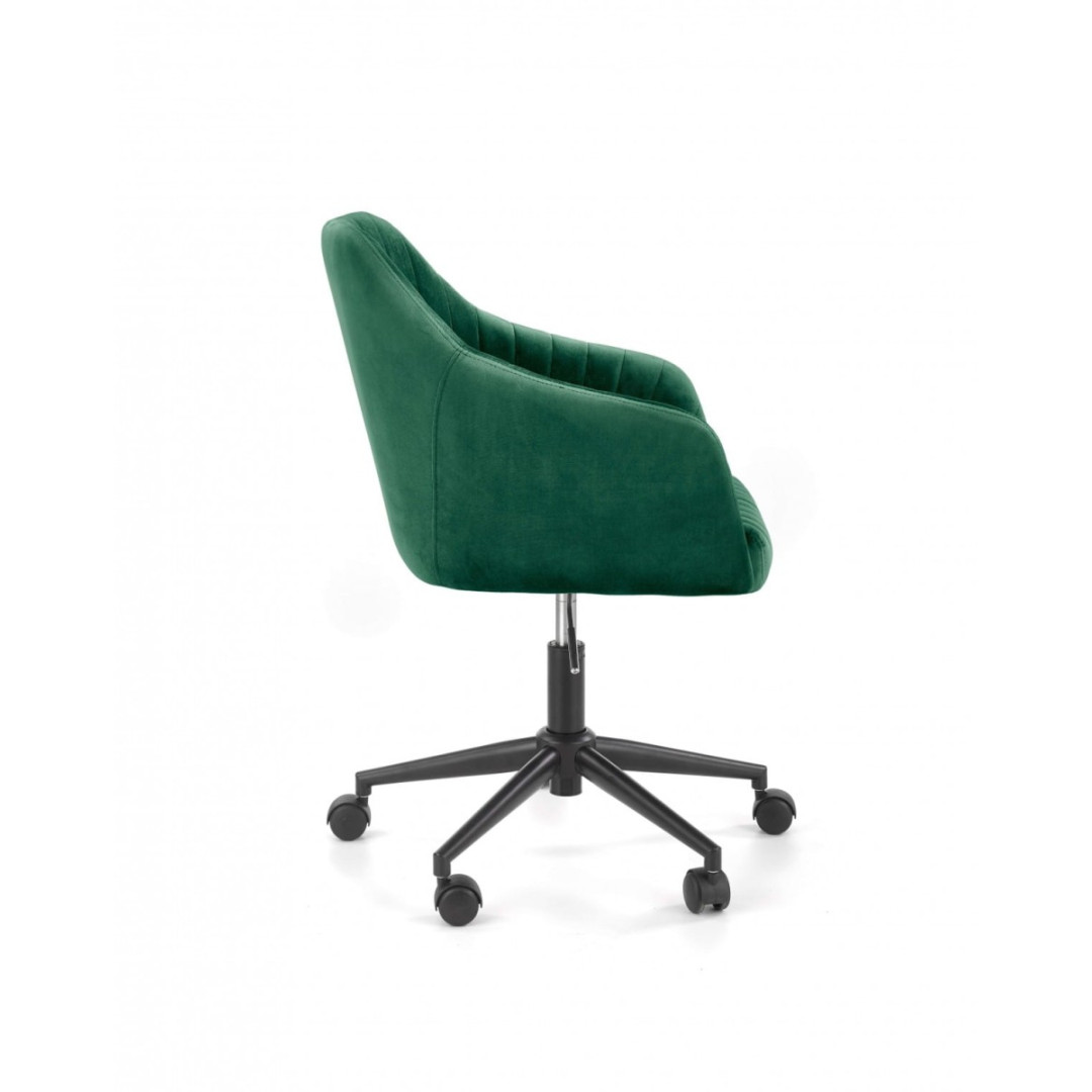 OUTLET- FRESCO fotel obrotowy ciemny zielony velvet