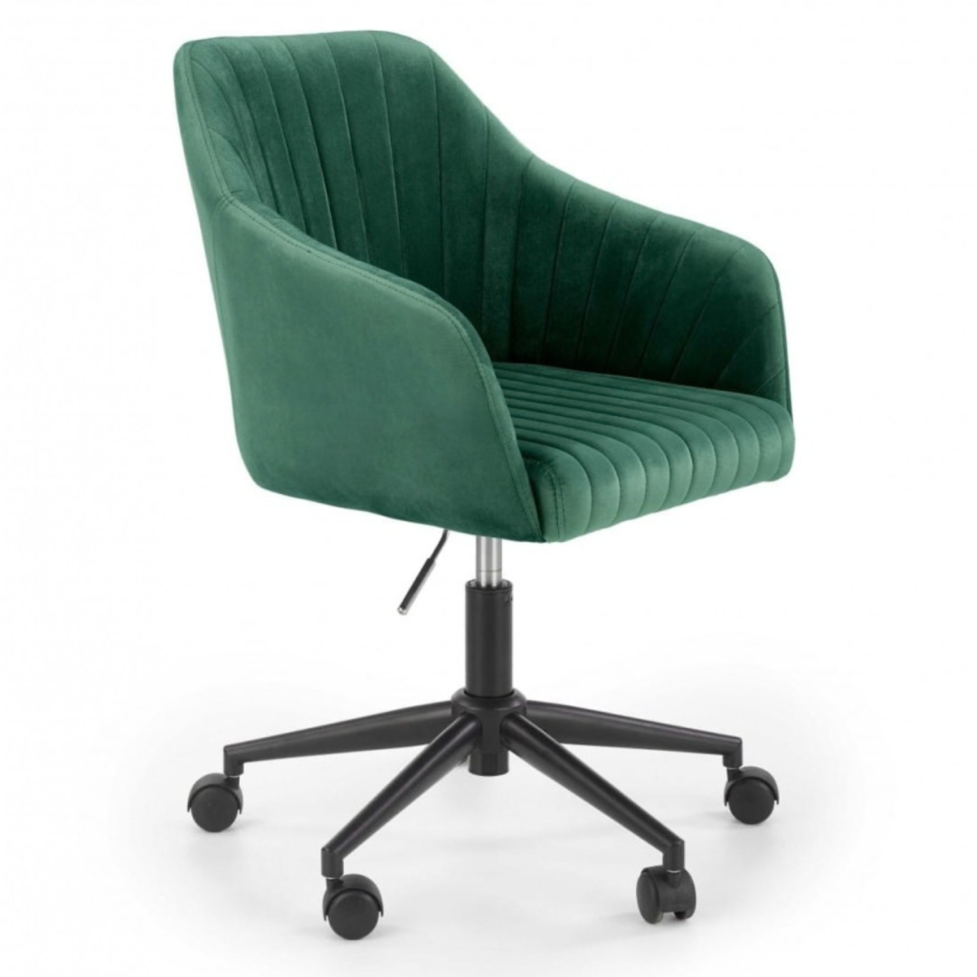OUTLET- FRESCO fotel obrotowy ciemny zielony velvet