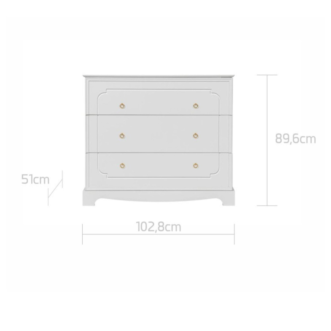 Bellamy Royal timeless white komoda 3-szufladowa - MySweetRoom