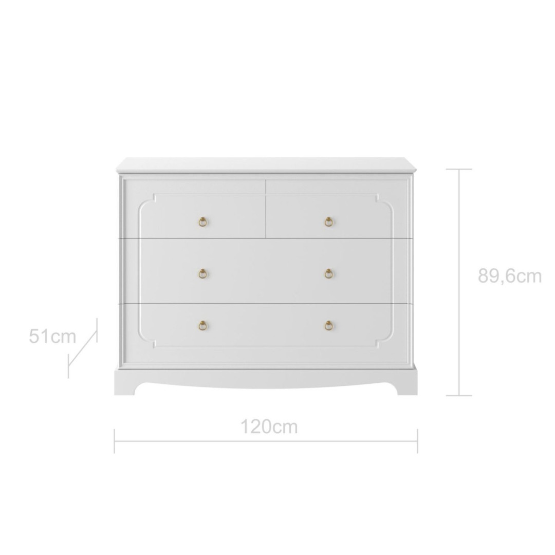 Bellamy Royal timeless white komoda 4-szufladowa - MySweetRoom