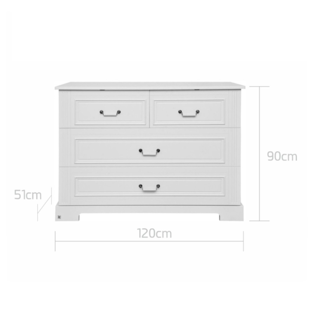 Bellamy Ines White Komoda 4-Szuflady