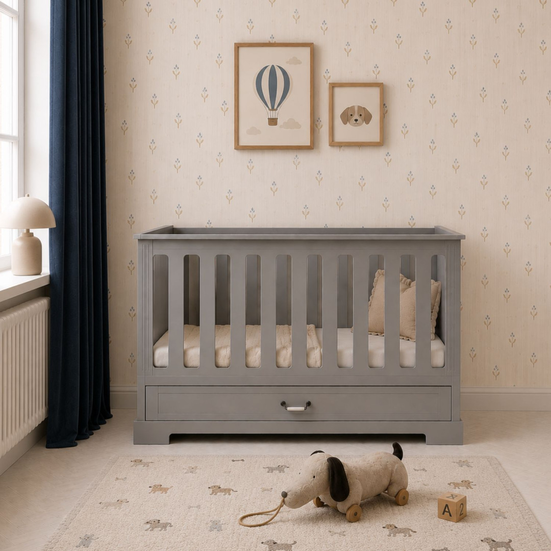 Bellamy Ines Grey Łóżeczko 70X140 Z Szufladą