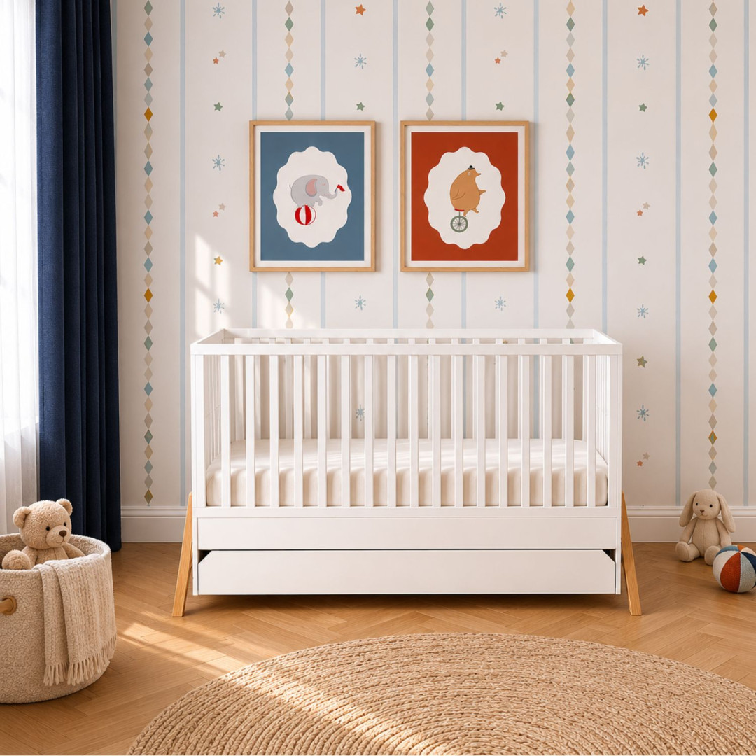 Bellamy Lotta Biała Łóżeczko 140X70 Z Szufladą