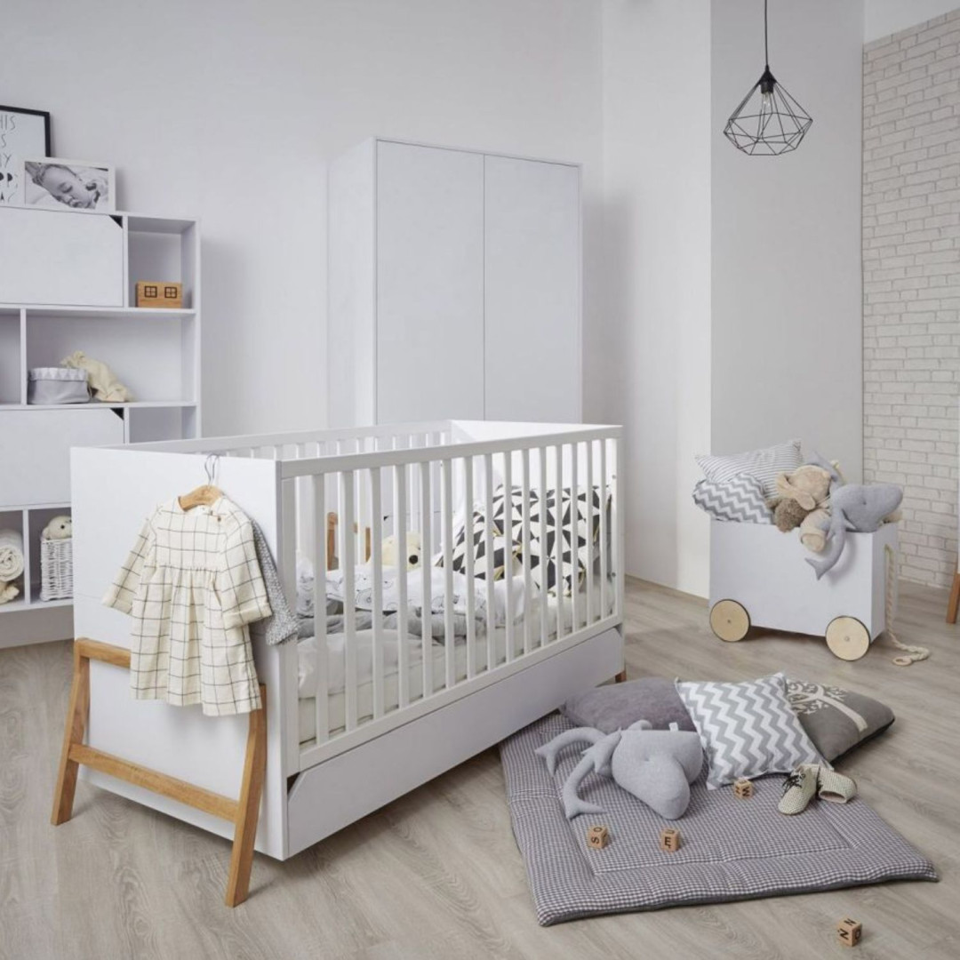 Bellamy Lotta Biała Łóżeczko 140X70 Z Szufladą