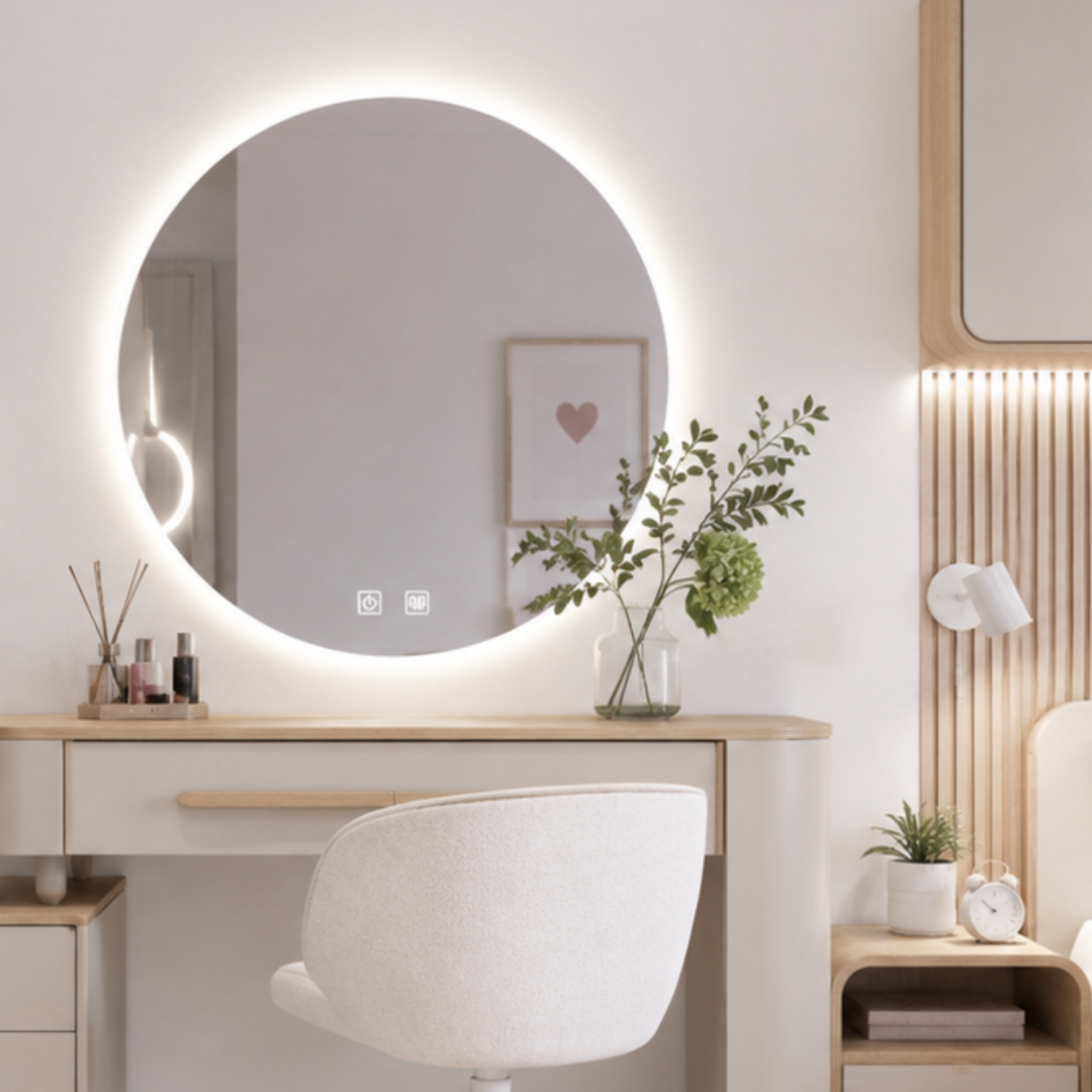 Lustro LED okrągłe do toaletki 60 cm