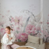 MALUMI TAPETA DO POKOJU DZIECIĘCEGO - BLOOM - PINK- tapeta w różowe kwiaty do pokoju dziewczynki