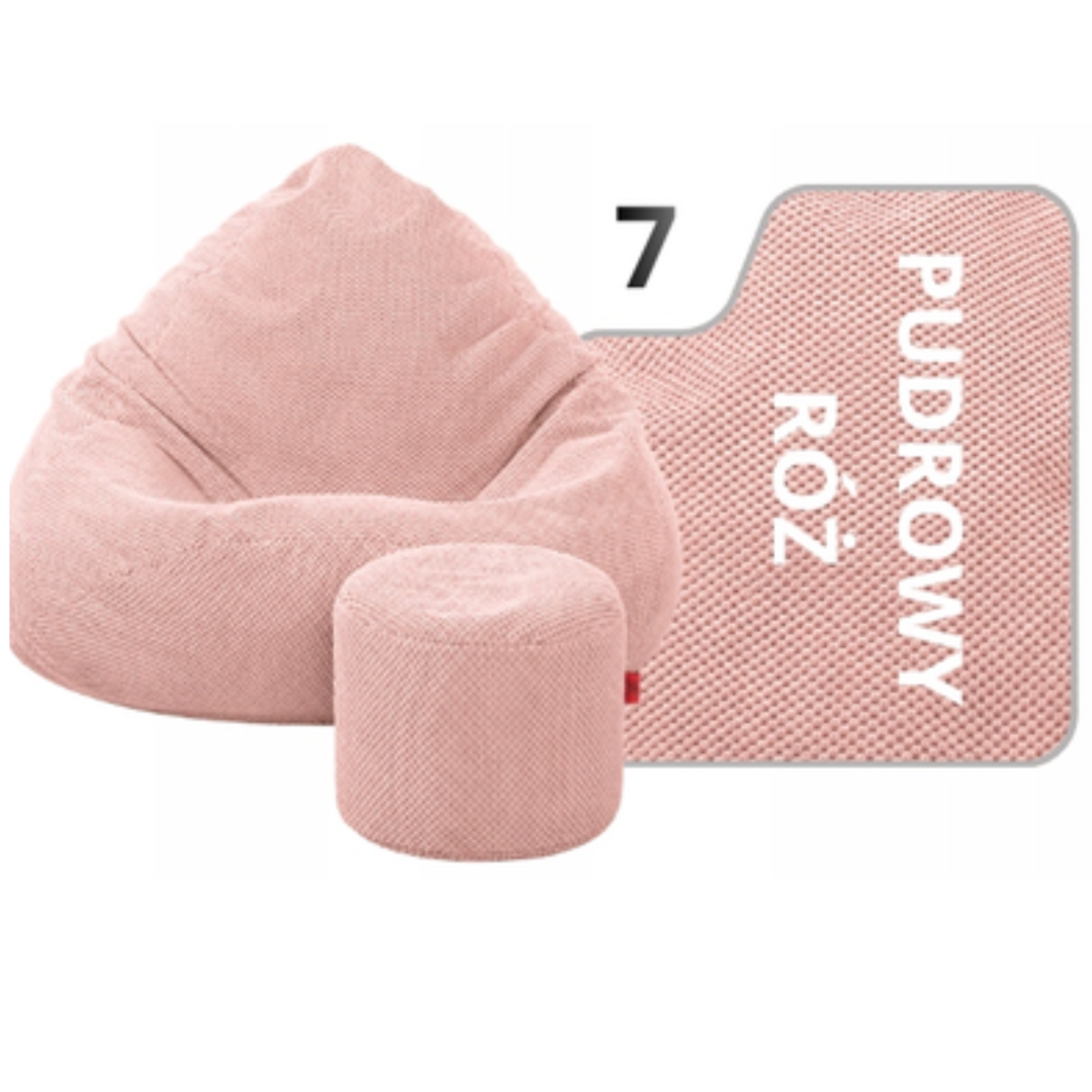 Worek pufa SAKO + podnóżek GRATIS | Welurowy worek do pokoju dla dziecka