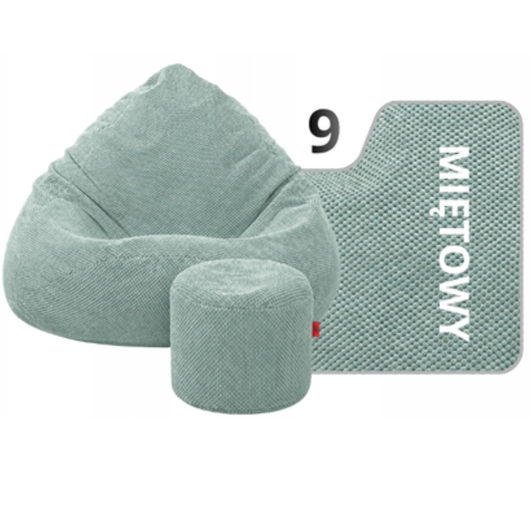 Worek pufa SAKO + podnóżek GRATIS | Welurowy worek do pokoju dla dziecka